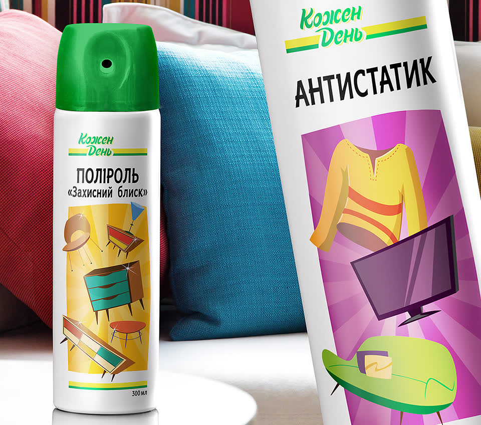 Розробка дизайну поліролі та антистатика ТМ Кожен день