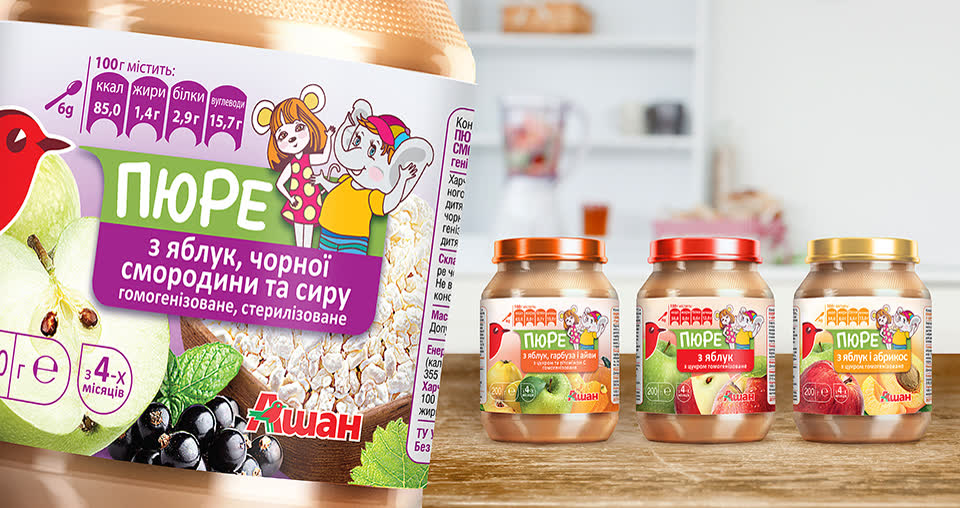 Розробка продуктової лінійки дитячого харчування для мережі супермаркетів Ашан